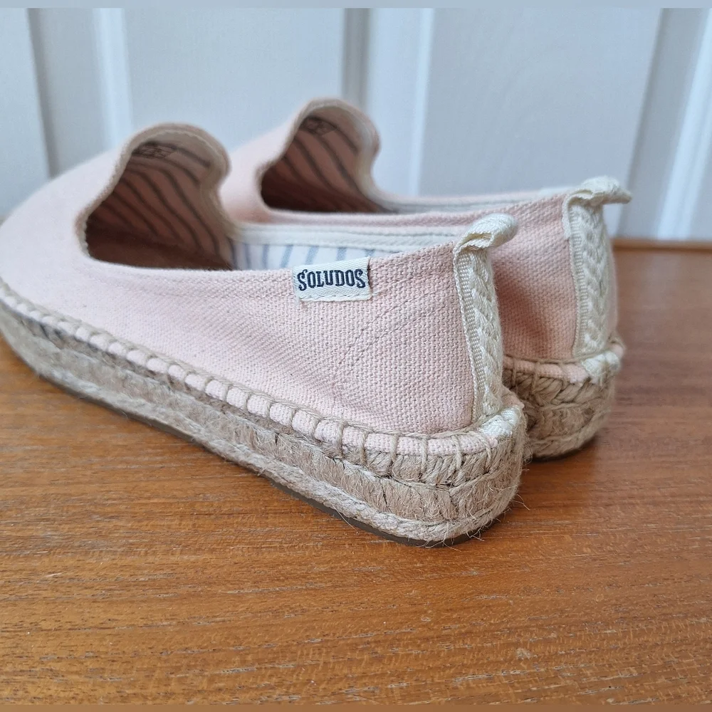 Soludos Baby Pink Espadrille Sandals Smoking Slipper Pastel Neutral NEW Womens 5
